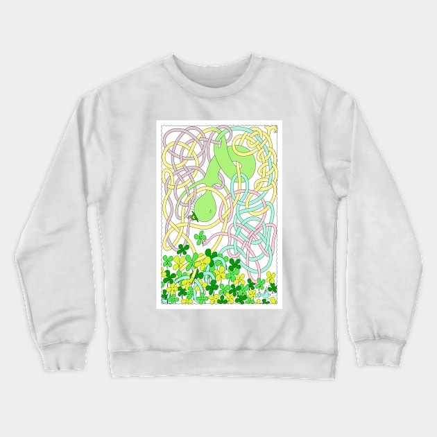 Mr Squiggly Four-Leaf Clover Crewneck Sweatshirt by becky-titus